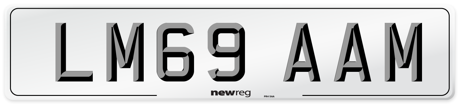 LM69 AAM Number Plate from New Reg